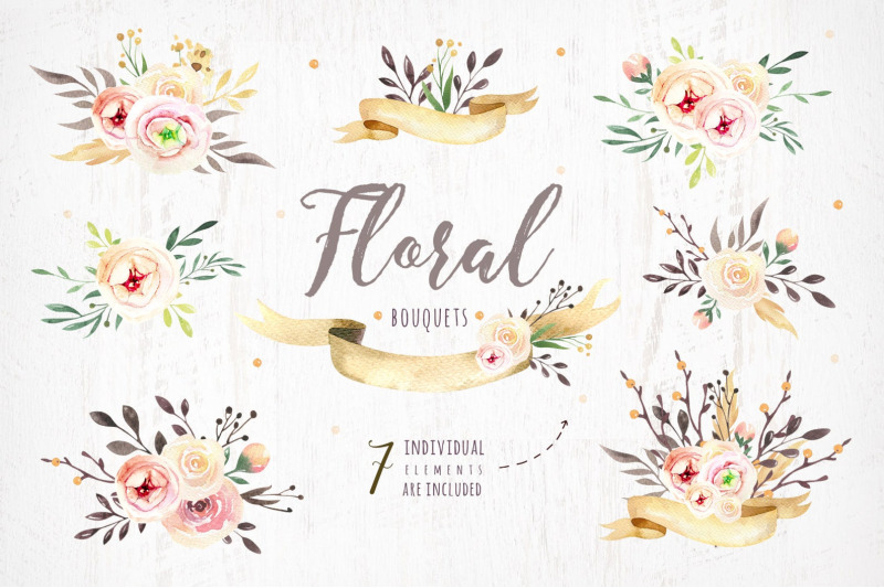watercolor-boho-flowers-amp-feathers-wedding-digital-clip-art-collection