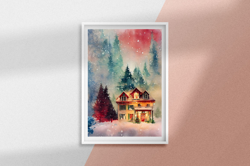 christmas-house-watercolor-background-bundle