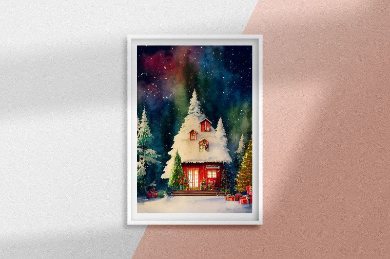 christmas-house-watercolor-background-bundle
