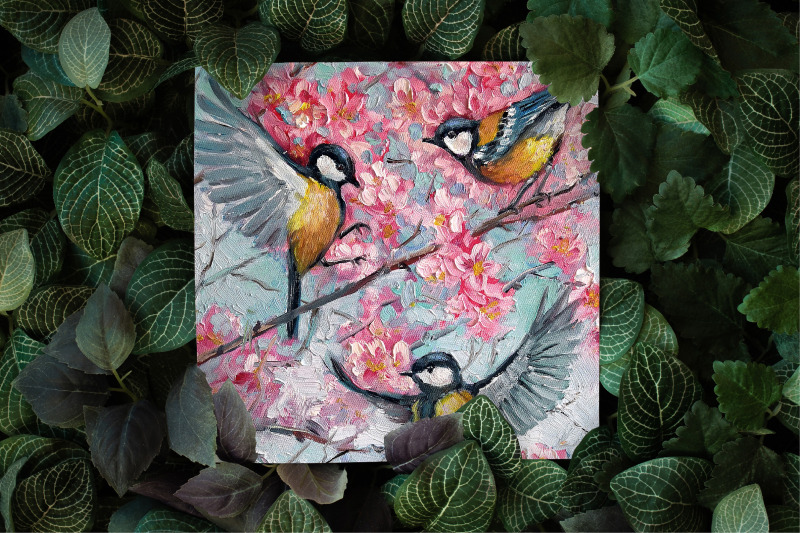 birds-welcome-spring-oil-painting