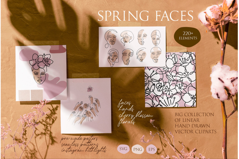 spring-faces-one-line-female-art