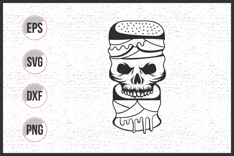 burger-with-skull-line-art-vector