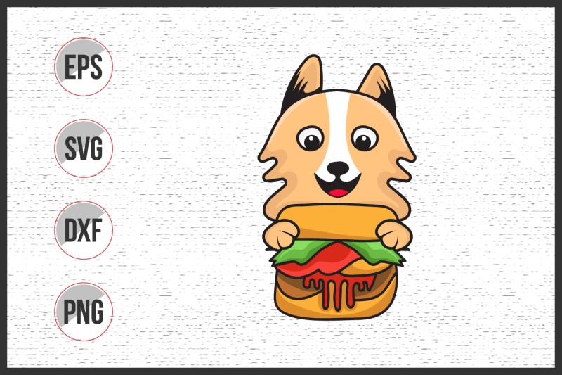 dog-with-burger-vector-illustration