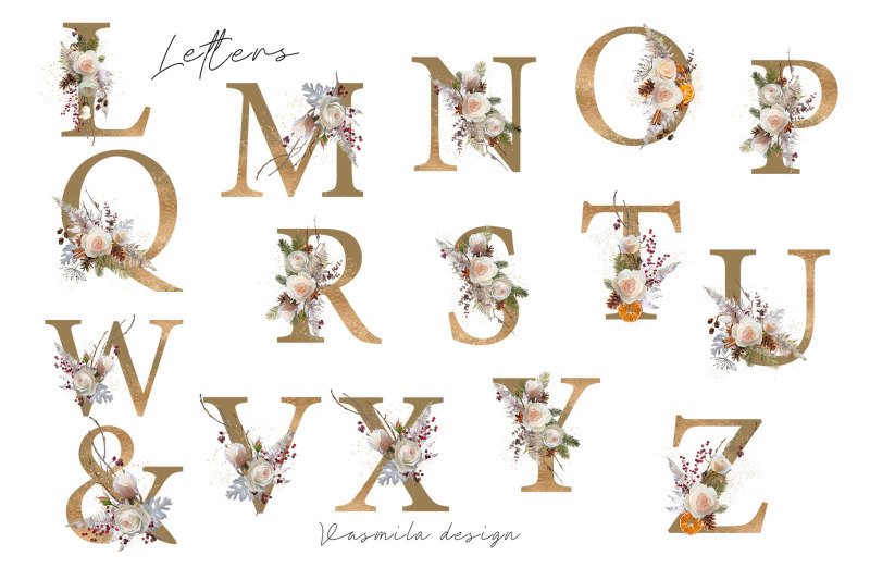 floral-clipart-letters-christmas-text-png