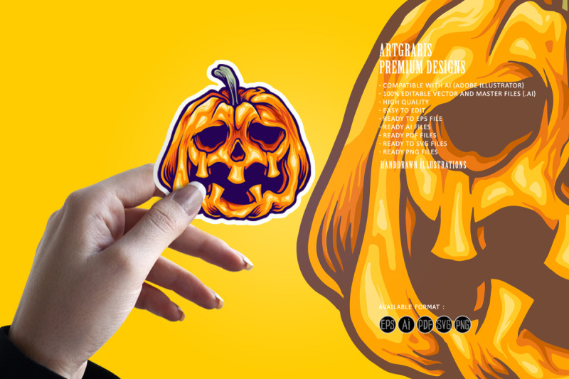 pumpkin-head-halloween-engraving-svg