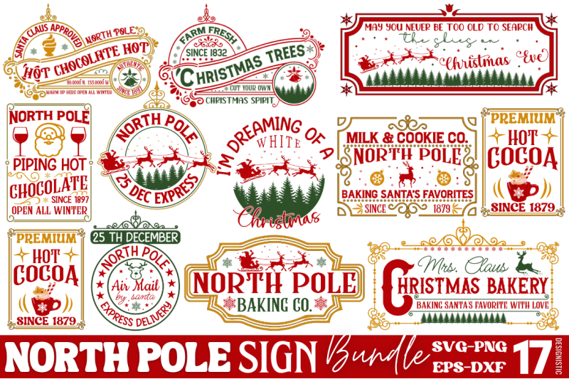 north-pole-sign-svg-bundle