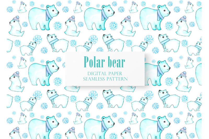 white-bear-digital-paper-seamless-pattern-polar-bear-and-cubs