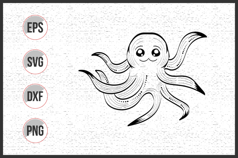 octopus-black-and-white-vector