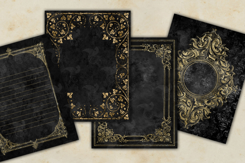 black-and-gold-frames-journal-paper