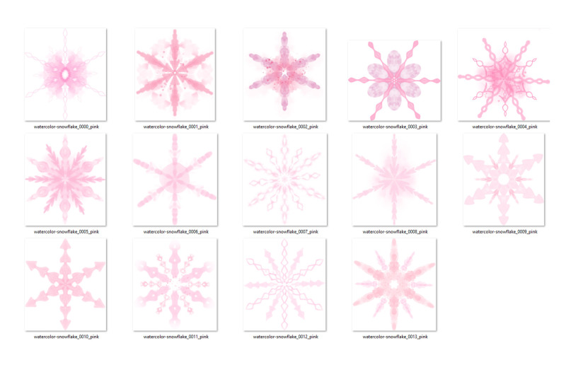 pink-watercolor-snowflakes