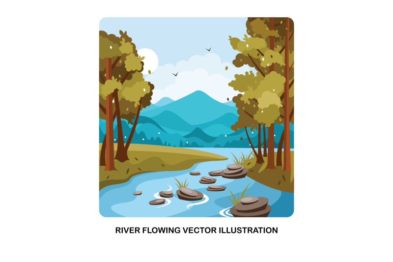 river-flowing-vector-illustration