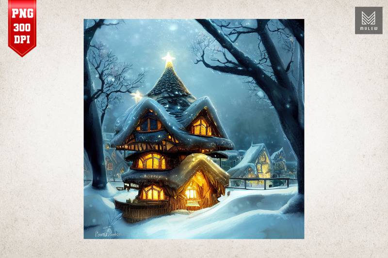 cozy-mushroom-house-christmas-night-2