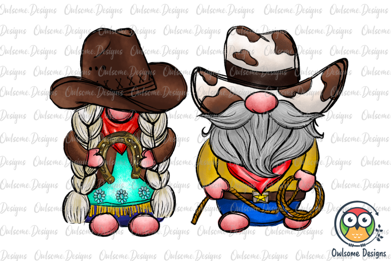 gnomes-couple-western-cowboy-png-sublimation