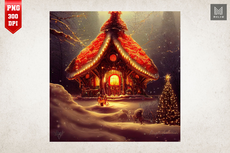 cozy-mushroom-house-christmas-night-6