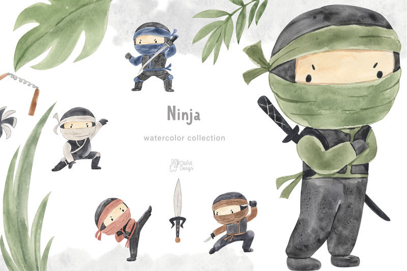 ninja-watercolor-clipart