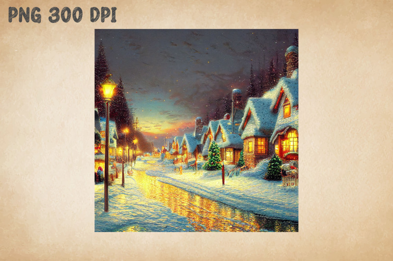 peaceful-village-painting-christmas