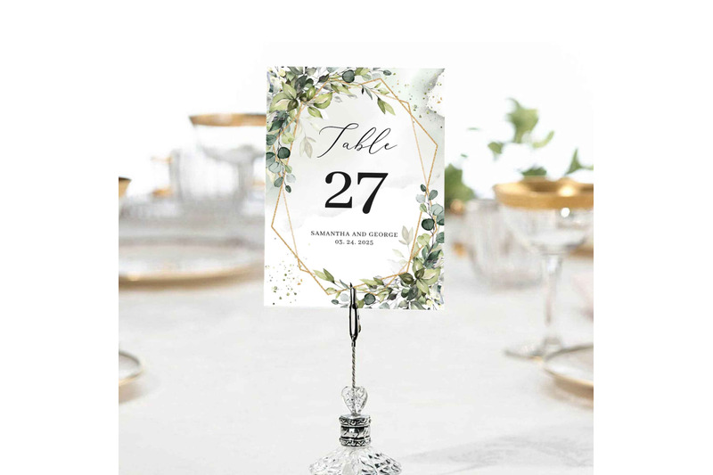 greenery-eucalyptus-foliage-and-faux-gold-wedding-table-number-cards