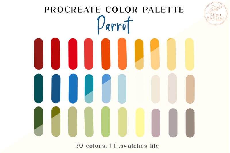 vibrant-procreate-color-palette-summer-color-swathces