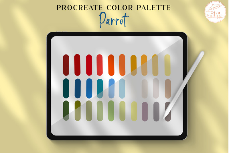 vibrant-procreate-color-palette-summer-color-swathces