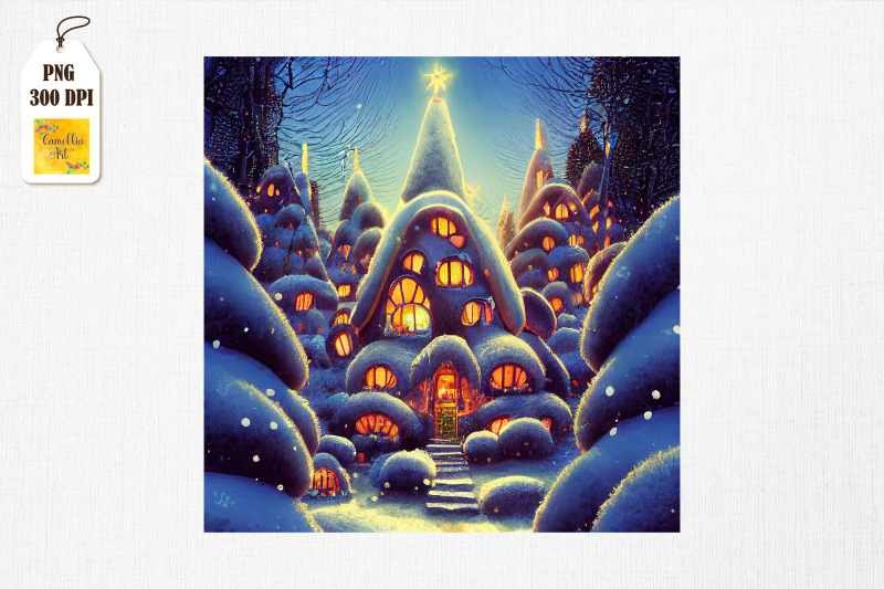 fantasy-mushroom-house-village-christmas