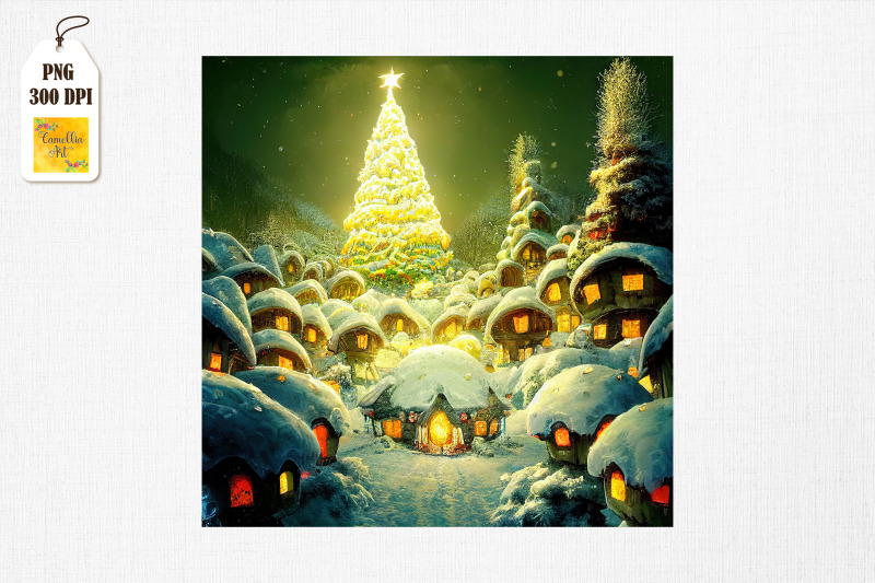 mushroom-house-village-christmas-gift