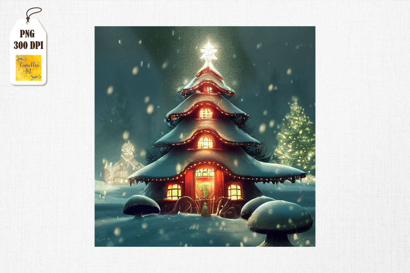 fantasy-mushroom-house-christmas-3