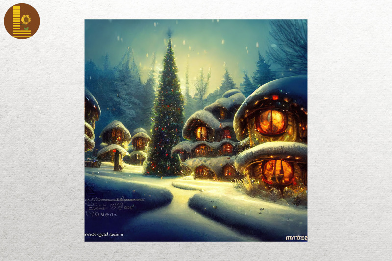 mushroom-house-village-christmas