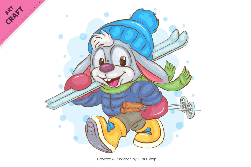 winter-bunny-skier-clipart