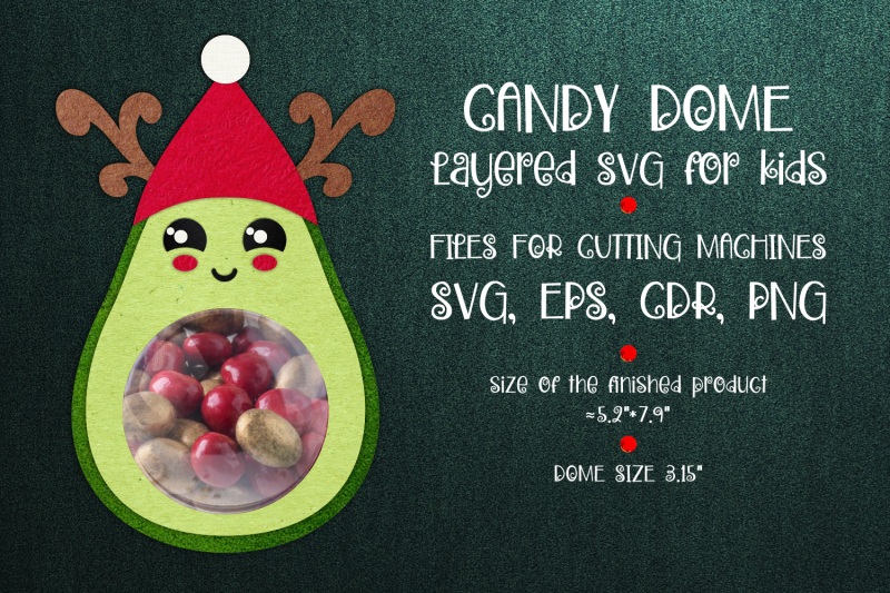 avocado-candy-dome-christmas-paper-craft-template