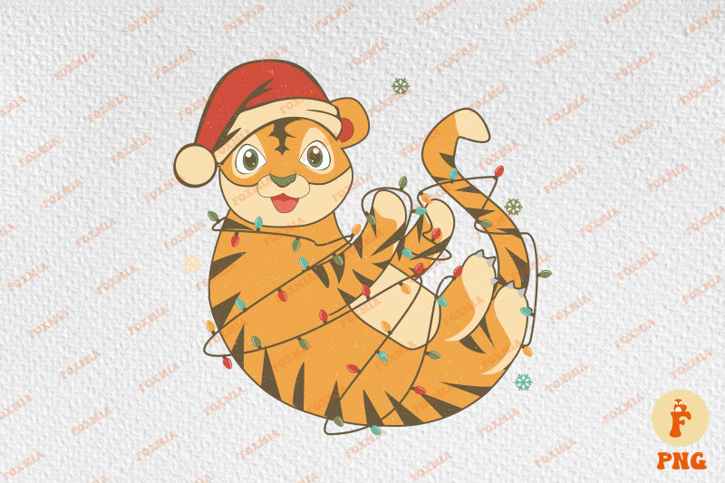 funny-tiger-retro-vintage-christmas
