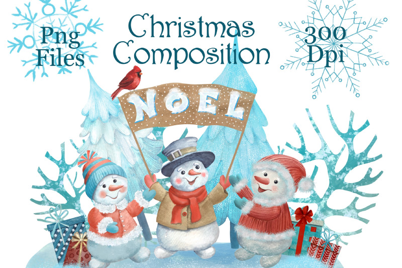 winter-composition-with-snowmen-graphic