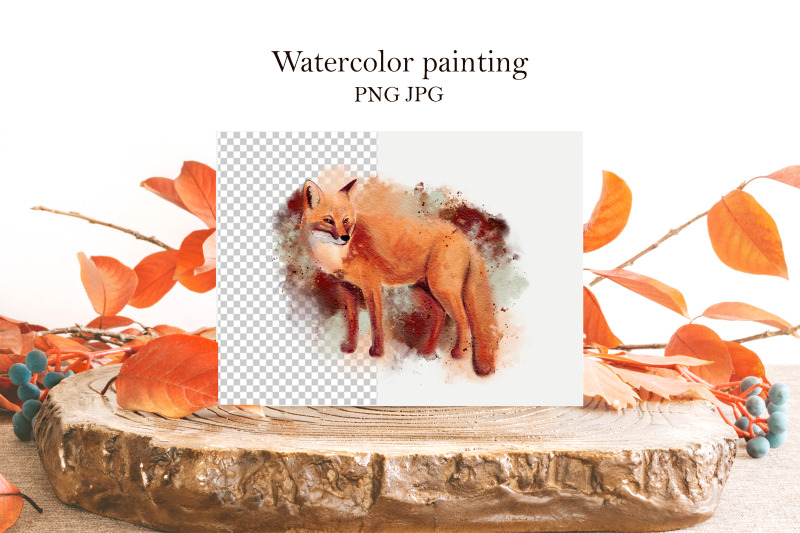 watercolor-fox-painting-animal-print-art-sublimation-png