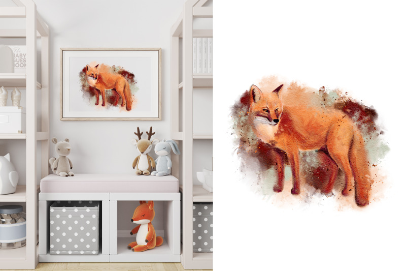 watercolor-fox-painting-animal-print-art-sublimation-png