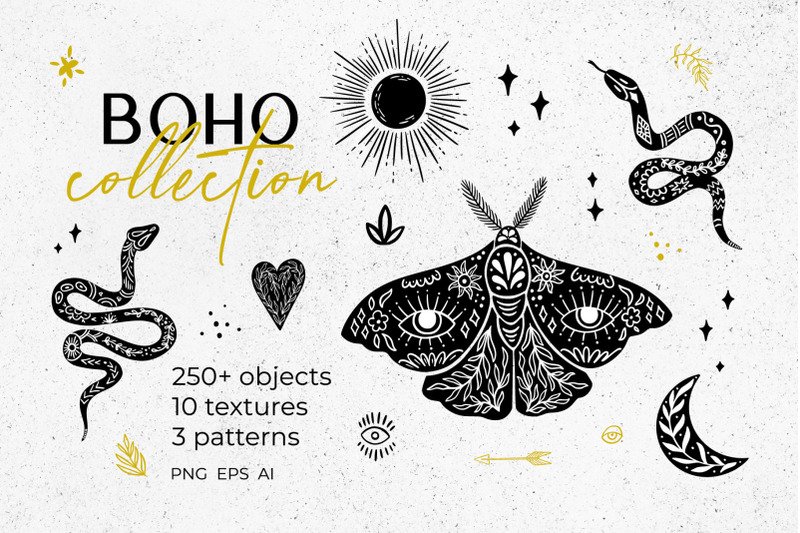 boho-linocut-vector-collection