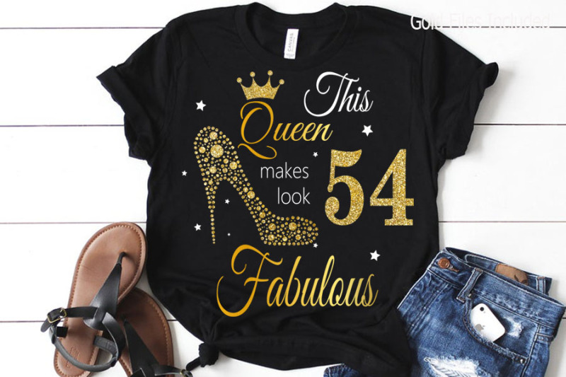 54th-birthday-svg-queen-birthday-54th-svg-gold-glitter-54th-birthday