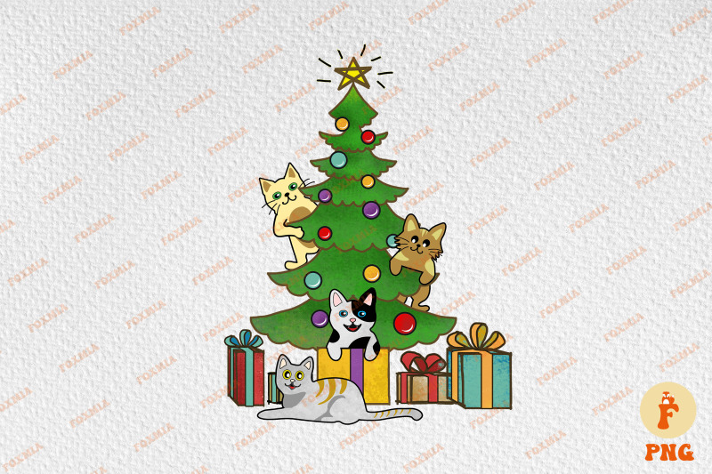 cute-cats-happy-christmas-gift