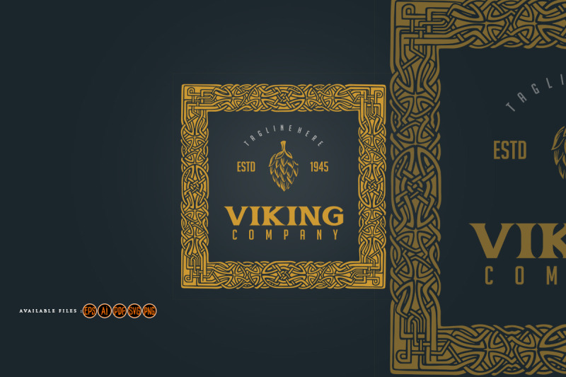 frame-vintage-viking-ornament-svg