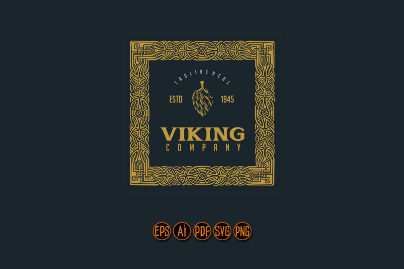 frame-vintage-viking-ornament-svg