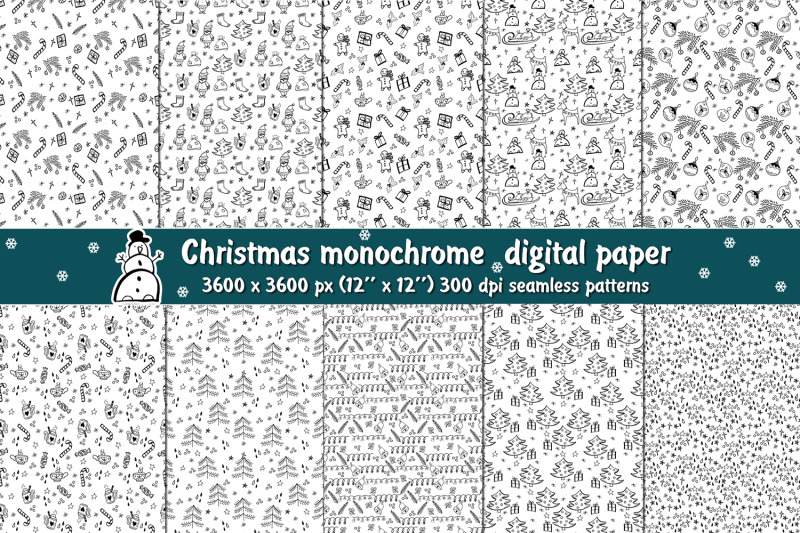 christmas-monochrome-digital-paper-new-year-seamless-pattern
