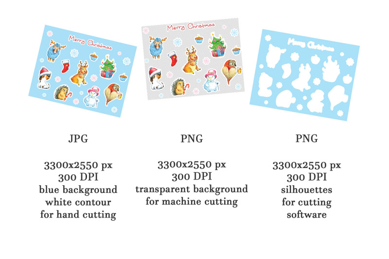 funny-christmas-sticker-sheet-cute-holiday-stickers