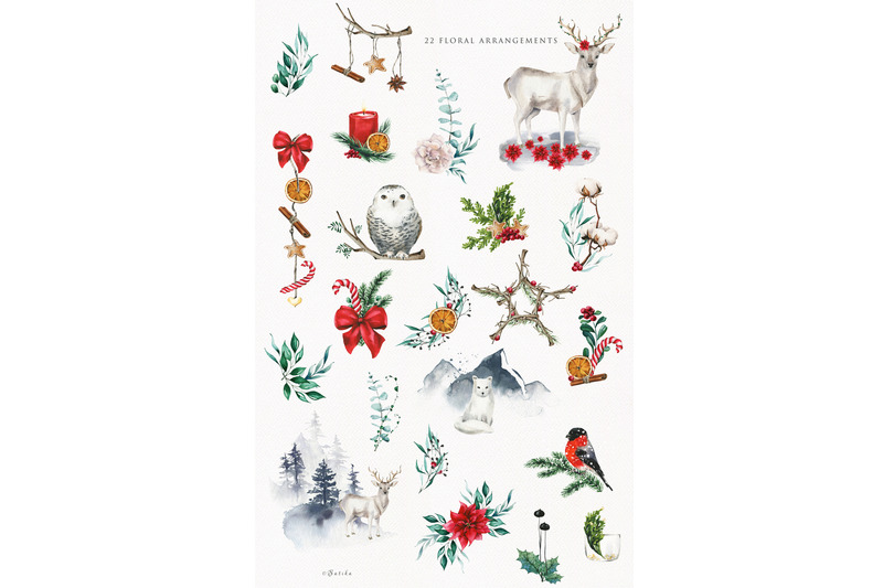 cozy-christmas-winter-watercolor-clipart-illustrations-collection