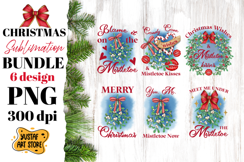 watercolor-christmas-mistletoe-sublimation-bundle-6-design