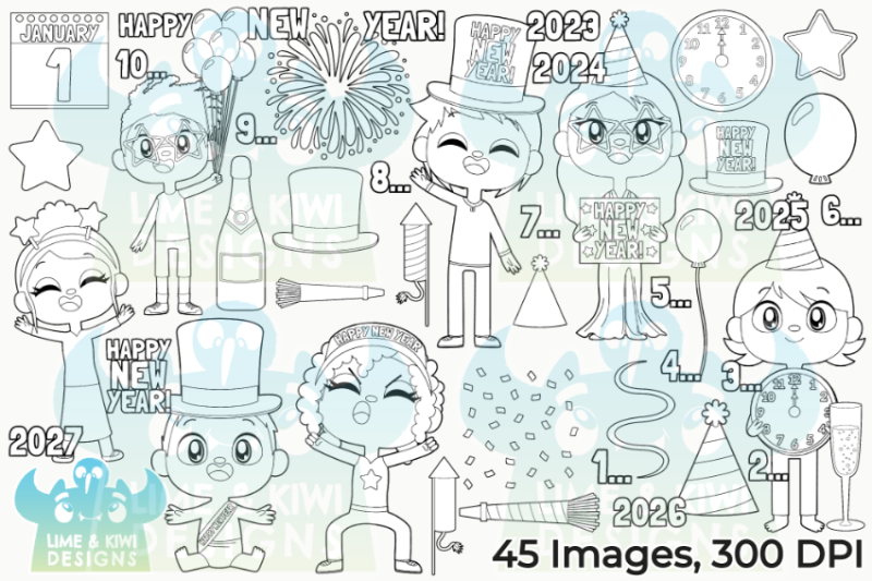 happy-new-year-digital-stamps-lime-and-kiwi-designs