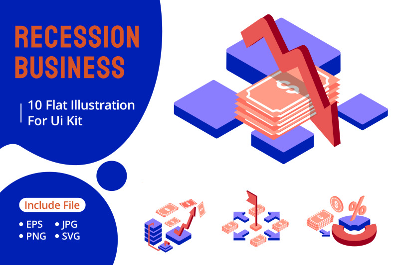 recession-business-isometric-icon-illustration