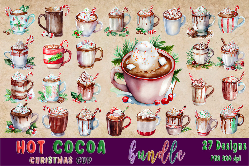 christmas-hot-cocoa-watercolor-clipart-bundle