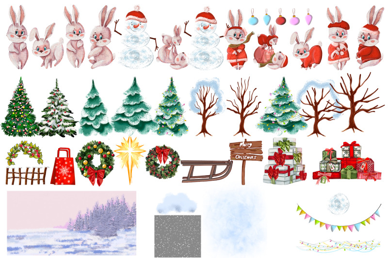 santa-claus-bunnies-watercolor-christmas-clipart