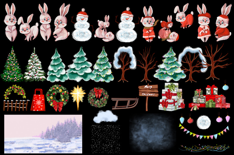 santa-claus-bunnies-watercolor-christmas-clipart