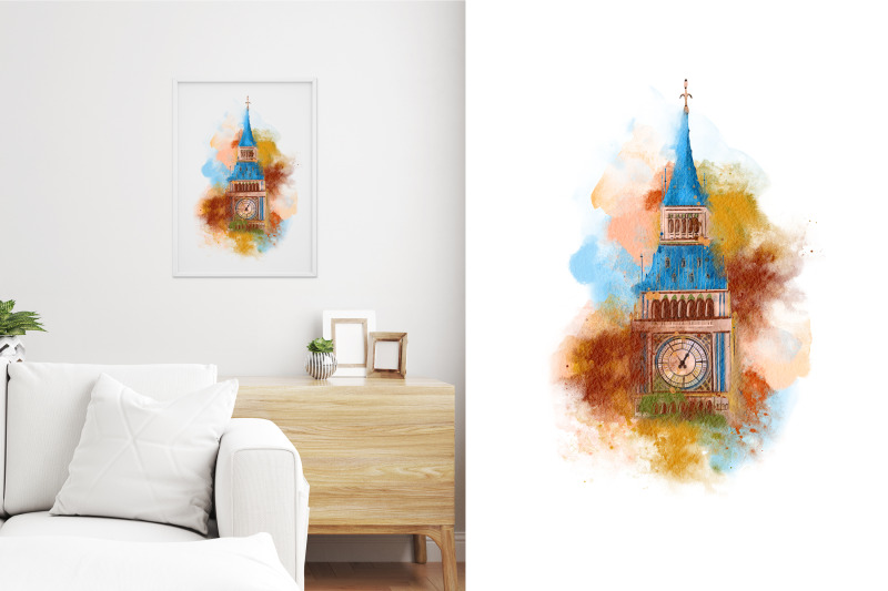 watercolor-london-big-ben-fine-art-painting-print-art-png