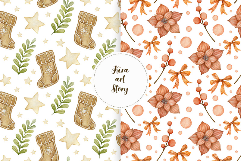 watercolor-gingerbread-seamless-patterns
