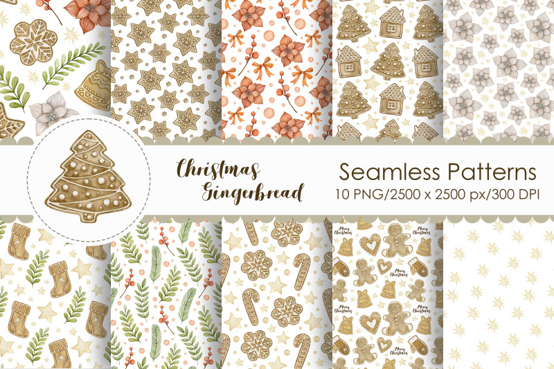 watercolor-gingerbread-seamless-patterns